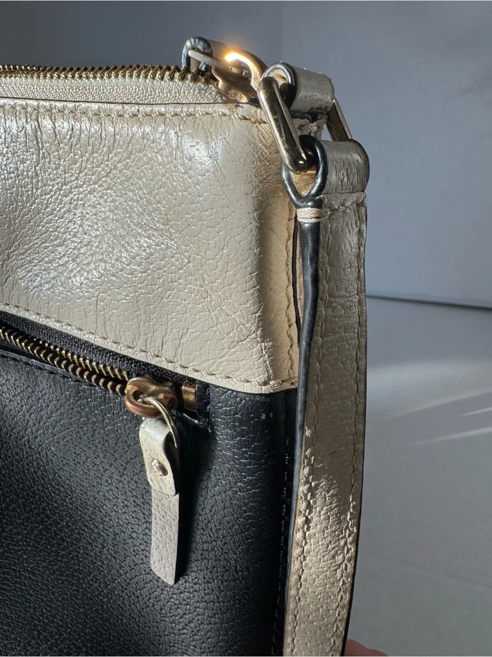 Kate Spade Two-Tone Black and Cream Crossbody Bag - Designer Style